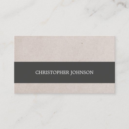 Moderne Elegante Papier Grijze Streep Consultant Visitekaartje (Voorkant)