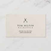 Moderne elegante papierschaar hairdresser visitekaartje (Voorkant)