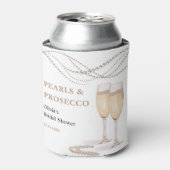 Moderne Elegante Parels en Prosecco Bruidsfeest Blikjeskoeler (Blikje Voorkant)