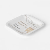 Moderne Elegante Parels & Prosecco Bruidsmeisje Bo Papieren Bordje (Gebogen)