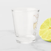 Moderne Elegante Parels & Prosecco Bruidsmeisje Fe Shot Glas (Links)