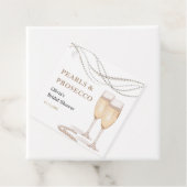 Moderne Elegante Parels & Prosecco Bruidsmeisjesfe Bedankjes Labels (In situ)