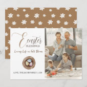 Moderne elegante Pasen Zegeningen Script Foto Feestdagenkaart (Voorkant / Achterkant)