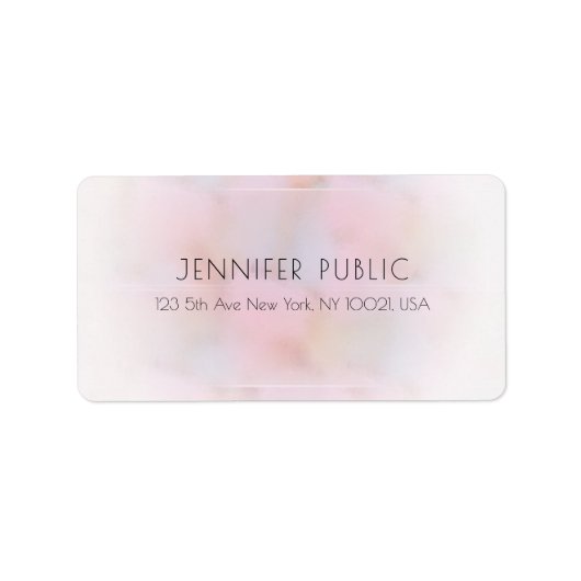 Moderne, elegante pasta-kleuren Eenvoudige Sjabloo Etiket (Voorkant)