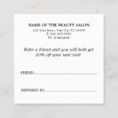 Moderne Elegante Pastel Bold Heart Icon Salon Aanbevelingskaartje (Achterkant)