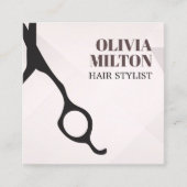 Moderne Elegante Pastel Bold Schaar Haarsalon Vierkante Visitekaartje (Voorkant)