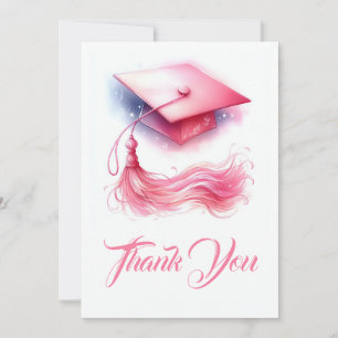 Moderne Elegante Pastel Graduation Cap Bedankkaart