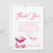 Moderne Elegante Pastel Graduation Cap Bedankkaart (Achterkant)