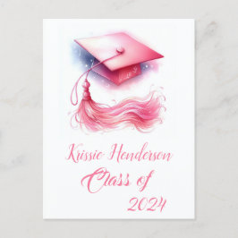 Moderne Elegante Pastel Graduation Cap Briefkaart