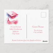 Moderne Elegante Pastel Graduation Cap Briefkaart (Achterkant)