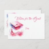 Moderne Elegante Pastel Graduation Cap Informatiekaartje (Voorkant / Achterkant)