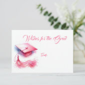Moderne Elegante Pastel Graduation Cap Informatiekaartje (Staand voorkant)