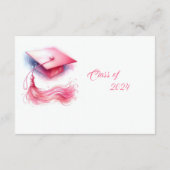 Moderne Elegante Pastel Graduation Cap Informatiekaartje (Achterkant)