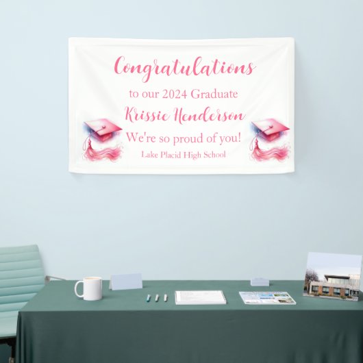 Moderne Elegante Pastel Graduation Cap Spandoek (Beurs)