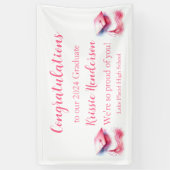 Moderne Elegante Pastel Graduation Cap Spandoek (Verticaal)