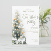 Moderne Elegante Pastel Kerstboom Feest Kaart (Staand voorkant)