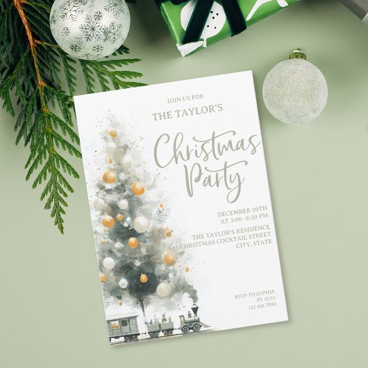 Moderne Elegante Pastel Kerstboom Feest Kaart