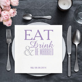 Moderne elegante pastel lila paarse bruiloft gunst servetten