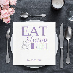 Moderne elegante pastel lila paarse bruiloft gunst servetten