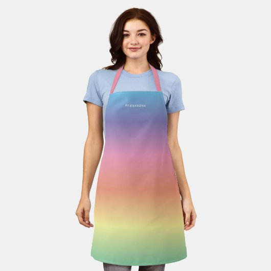 Moderne Elegante Pastel Rainbow Ombre Schort (Gedragen)