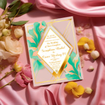 Moderne Elegante Pastel Roze en Blauwe Bruiloft