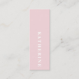 Moderne elegante pastel roze minimalistische foto  mini visitekaartje