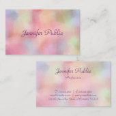 Moderne elegante pastelkleuren handschrift visitekaartje (Voorkant / Achterkant)