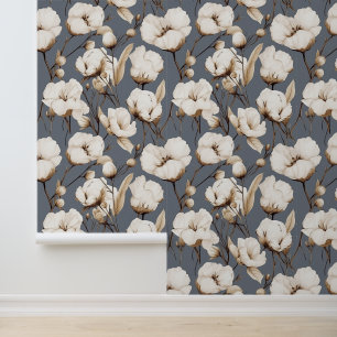 Moderne Elegante Patroon Katoen Bloemen Behang