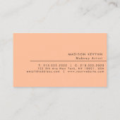 Moderne Elegante Peach Fuzz Beauty Professional Visitekaartje (Achterkant)