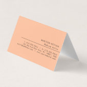 Moderne Elegante Peach Fuzz Beauty Professional Visitekaartje (Achterkant)