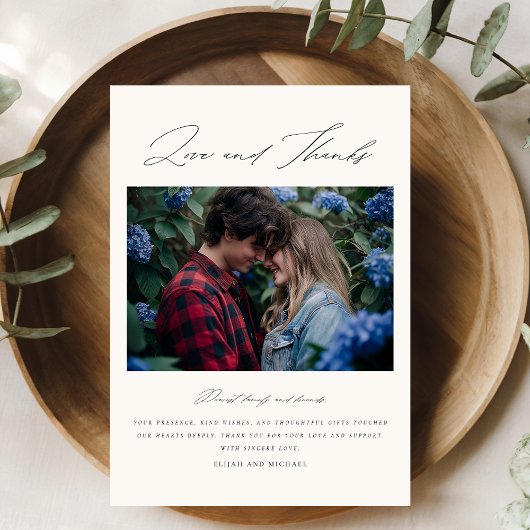 Moderne Elegante Persoonlijke Fototrouwdag Bedankkaart