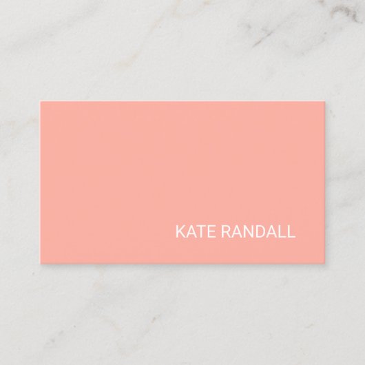 Moderne, elegante perzenkoraal schoonheidsprofessi visitekaartje (Voorkant)