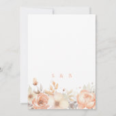 Moderne Elegante Perzik Beige Bloemen Huwelijk Kaart (Achterkant)