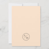 Moderne Elegante Perzik & Blauwgroen Bloemenbruilo Kaart (Achterkant)