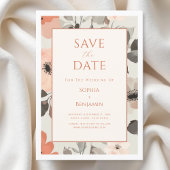 Moderne elegante perzik bruiloft save the date