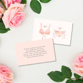 Moderne elegante perzik lingerie douche informatiekaartje