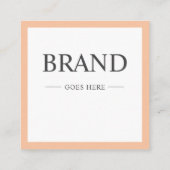 Moderne elegante perzik op maat Korting Kaart Vierkante Visitekaartje (Achterkant)