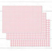 Moderne Elegante Perzik Roze Gingham Check Patroon Inpakpapier Vel