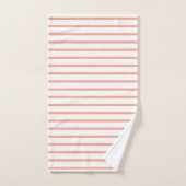 Moderne Elegante Perzik Schachbrettpatroon Bad Handdoek (Handdoek)