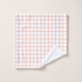 Moderne Elegante Perzik Schachbrettpatroon Bad Handdoek (Wasdoekje)