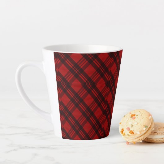 Moderne Elegante Plaid Latte Mok (In situ)