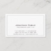 Moderne Elegante Plain Grey Wit Professioneel Visitekaartje (Voorkant)