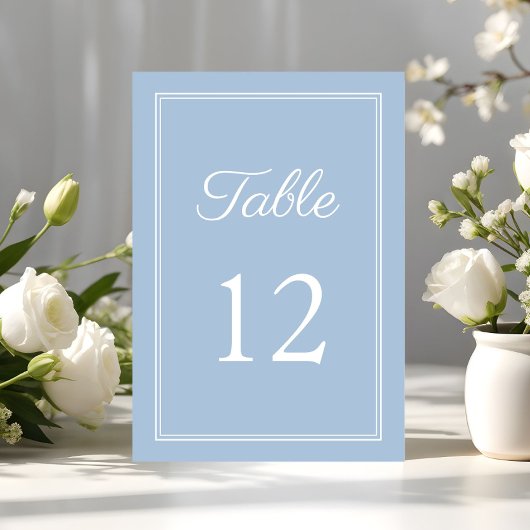 Moderne Elegante Poeder Blauw Script Wedding Kaart