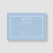 Moderne Elegante Poeder Blauw Script Wedding RSVP Kaartje