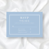 Moderne Elegante Poederblauwe Script Bruiloft RSVP Kaartje