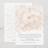Moderne elegante pony in beige-tuin bruiloft invi kaart (Voorkant / Achterkant)