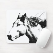 Moderne elegante Pop Art Sjabloon die paarden runt Muismat (Met muis)