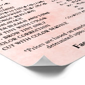 Moderne Elegante Prijslijst Schoonheidssalon Poster (Hoek)