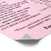 Moderne Elegante Prijslijst Schoonheidssalon Poster (Hoek)