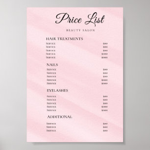Moderne Elegante Prijslijst Schoonheidssalon Poster